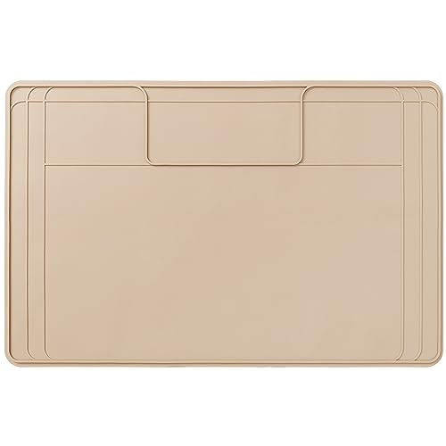 The Original Under Sink Mat - Silicone Waterproof mat, Trimmable, Easy to Clean, Kitchen cabinet liner, Under sink protector mats, Drip Tray with Lip - 34" x 22" or smaller - Beige - color: Beige, size: 34" x 22"