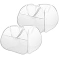 2 Pack Collapsible Laundry Baskets, 90L Large Foldable Laundry Basket, Durable Mesh Pop Up Hampers for Laundry, Dirty Clothes Laundry Hamper for Bedroom, Bathroom, Dorm, Laundry Room, Travel White - color: 2xWhite