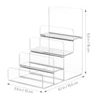 Cabilock 4-Tier Clear Acrylic Display Riser, Sturdy Tiered Organizer for Perfume Makeup Jewelry, Desktop/Retail Counter Display Stand for Home & Vendor - size: 4 Tier Clear