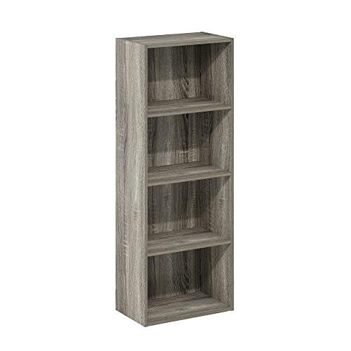 Furinno Luder Bookcase / Book / Storage, 4-Tier, French Oak - color: French Oak, size: 4-Tier, 9.3 x 15.6 x 41.7