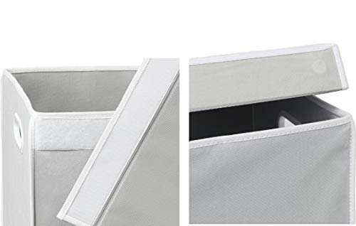 Simple Houseware Double Laundry Hamper with Lid and Removable Bags, Grey - color: Grey