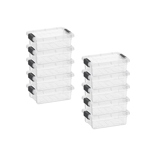 Superio Clear Storage Boxes with Lids, 1.27 Quart Plastic Container Bins for Organizing, Stackable Crates, BPA Free, Non Toxic, Odor Free, Organizers for Home, Office and Dorm, 10 Pack - size: 1.27 Quart, style: 10 Pack