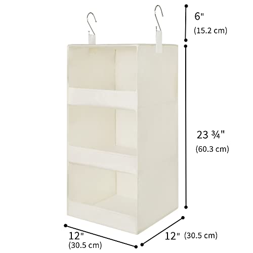 GRANNY SAYS 3-Shelf Hanging Organizer, Foldable Hanging Closet Storage, Hanging Shelves for Wardrobes & RV Closet, Beige, 29 ½" H X 12" W X 12" D, 1-Pack - color: 3-shelf Beige, size: 1-Pack