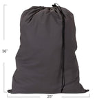 Household Essentials Cotton Laundry Bag, Large, 100% Cotton, Drawstring Top with Cord Lock, Machine Washable, 3 to 4 Load Capacity, Versatile and Compact, Breathable, Foldable, Gray - style: Grey