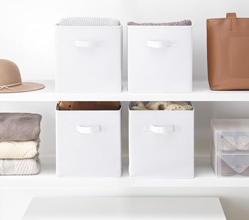 Whitmor Collapsible Cubes - 10.5 x 10.5 x 11 inches - White - Set of 4 - color: White, size: 10.5 x 10.5 x 11 inches (Set of 4)