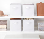 Whitmor Collapsible Cubes - 10.5 x 10.5 x 11 inches - White - Set of 4 - color: White, size: 10.5 x 10.5 x 11 inches (Set of 4)