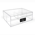 Isaac Jacobs 4-Compartment Clear Acrylic Organizer with Lid (6.7" L x 8.6" W x 3.4" H), Multi-Sectional Tray & Storage Solution for Makeup, School & Office Supplies & More, for Bathroom, Kitchen - size: 4 Medium