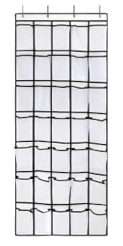 GOMAJI 35 Pockets Over the Door Shoe Organizer - color: White