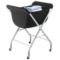 ELYKEN Laundry Cart with Wheels, 33”H Easy Rolling Laundry Hamper with Removable Liner Bag, Sturdy Metal Frame Clothes Basket with 4 Casters and 2 Brakes - color: Black, size: 25.6"L x 22"W x 33"H