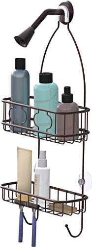 Simple Houseware Bathroom Hanging Shower Head Caddy Organizer, Bronze (22 x 10.2 x 4.2 inches) - color: Bronze, size: Medium