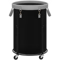 STORAGE MANIAC Rolling Laundry Hamper with Wheels 110L Laundry Basket, Round Laundry Cart with Metal Frame and Removable Bag, Clothes Hamper for Bedroom, Bathroom, Dorm Room, Laundry Room, Black - color: Black