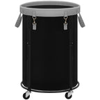 STORAGE MANIAC Rolling Laundry Hamper with Wheels 110L Laundry Basket, Round Laundry Cart with Metal Frame and Removable Bag, Clothes Hamper for Bedroom, Bathroom, Dorm Room, Laundry Room, Black - color: Black