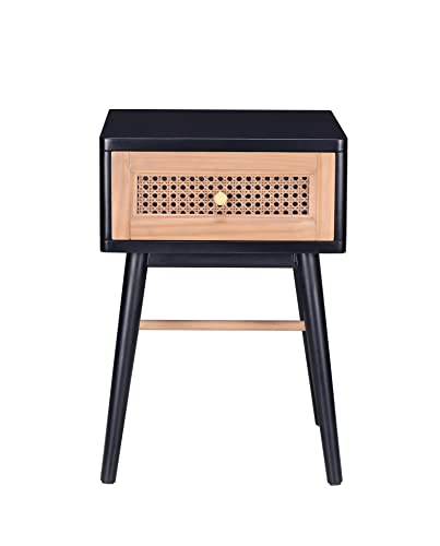 COZAYH Fully-Assembled Modern Farmhouse Clean-Lined Nightstand, End Table with 1 Drawer, Black - color: Black, style: 1 Drawer/1 pack