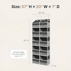 10-Pocket Over the Door Organizer with Heavy-Duty 600D Oxford Fabric, Upgraded Hooks with Silicone Protectors for Dorm, Closet Storage, Bedroom, Bathroom