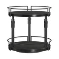 HOOBRO Lazy Susan Organizer Spice Rack, 2-Tier Height Adjustable Rotating Lazy Turntable Spice Organizer, for Kitchen Countertop and Cabinet, Black BB05TL01 - color: Black