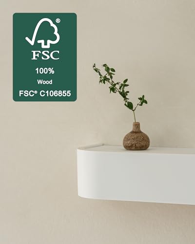 Kazai. Key Holder 'Toke' | Minimalist Key Hook Design from Berlin | Modern Key Holder Wall Mount with Wooden Shelf | Key Rack for Wall as Entryway Organizer | White - color: White, size: 8 Hooks