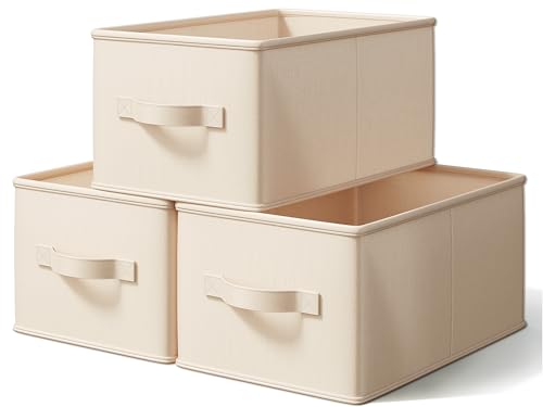 LayerSpace Storage Bins, Fabric Satin Storage Baskets for Shelves, 16.25" L*12" W*10" H Collapsible Storage Bins with Handles for clothes, Closet Baskets and Bins with Handles, Blush Pink, 3-Pack - color: Blush Pink, size: 3pcs-16.25"x12"x10"