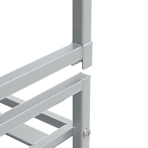 Simple Houseware 3-Tier Stackable Metal Panel Shoes Rack, Silver - color: Silver, style: Metal Panel