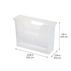 IRIS USA Small Portable Desktop File Box with Open Top, Side Handles, Hanging File Folders, Tabs & Inserts, Letter Size, For Magazines Newspapers Mail Books Notebooks Binder Homework, Clear - style: Clear S - Single