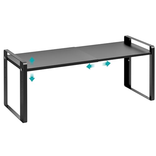 Expandable Cabinet Organizer Shelves, 88lbs High Weight Capacity, Heavy-Duty Metal Storage Rack, Adjustable Cabinet Shelf for Kitchen, Pantry, Cupboard, Under Sink, Black, Patent Pending - color: Black, size: 1 Pack