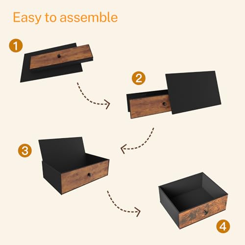 usikey 4 Tier Shoe Rack with 3 Drawers & 3 Oxford Fabric Shelves, Holds 15-18 Pairs, Metal Shoe Storage with Wood Top, Shoe Organizer for Entryway, Closet, Apartment, Rustic Brown UNYXJX022F - color: 4 Tier ( 44.9 X 11 X 30.3 Inches)-rustic Brown