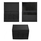 Surblue Bedside Caddy 4 Pockets Bedside Storage Organizer for TV Remote Control Phone Glasses Magazine (Black) - color: Black