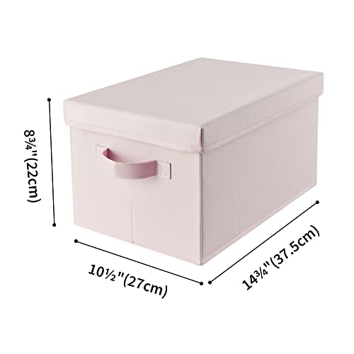 GRANNY SAYS Pink Storage Bins with Lids, Barbie Storage Organizer, Doll Toy Boxes, Stackable Fabric Storage Baskets for Closet, Baby Room, Nursery, 3-Pack - color: Pink, size: Medium