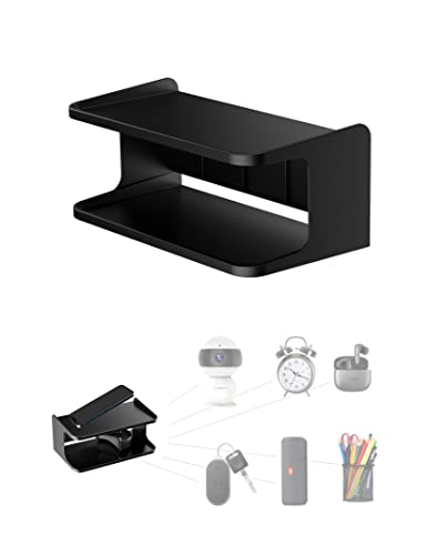 Bedside Shelf Accessories Organizer for Bedroom Bedside Wall Organizer Universal Bedside Shelf Wall Mount for Glasses/Remote/Earphone/Cell Phone and More (Black) - color: Black