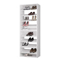 ROOMTEC Modular Closet System, 25.5" Shoe Shelf Closet Tower Wall-Mounted Closet Organizer, Wooden Tower for Walk-In Closets, Wardrobe Storage Kit, White - size: 25.5" Wide, style: Model 9