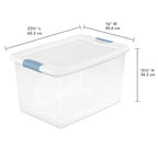 Sterilite 16 Pack Latching Box, 64 Qt Plastic Storage Container, Stackable Large Home or Office Tote Organizers with Secure Lids, White - size: 64 Quart, style: 16 Pack