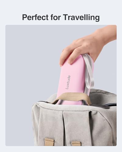 Luxtude Contact Lens Case, Cute Glasses and Contact Case 2 in 1, Built-in Mirror & Tweezers & Contacts Lense Solution Bottle, Double Layer Hard Carrying Cases for Travel, Pink - color: Pink