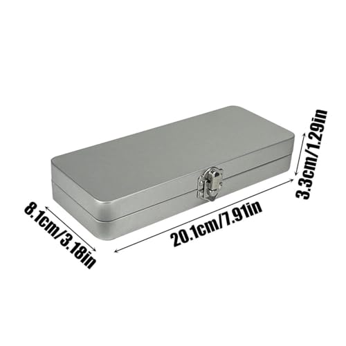 1Pc Rectangle Tin Storage Box With Lock, Portable Flip-Top Container For Nail Gel Solid Pigment Watercolor Palette, Pencil & Art Tool Organizer Case
