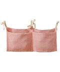 Baby Bedside Hanging Bags Storage Organizer Milk Bottle Toy Crib Baby Nappy-Bag Bed-Bunk Organizing Bag - color: Pink