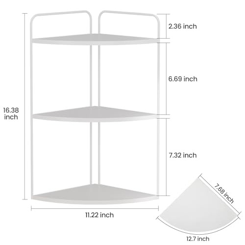 Forest Angle Bathroom Counter Organizer,Countertop Organizer,Vanity Organizers,Bathroom Storage,Bathroom Sink Caddy,Counter Shelf,Corner Counter,Corner Shelves(White) - color: White 3 Tier