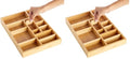 Juvale Drawer Organizer Tray - 8-Slot Drawer Divider for Utensils - Versatile Silverware Holder - Desk Tray for Office Supplies - 14 x 10 x 2 in, Brown, Bamboo (Pack of 2) - size: 14" x 10" x 2" inches (Pack of 2)