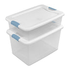 Sterilite 16 Pack Latching Box, 64 Qt Plastic Storage Container, Stackable Large Home or Office Tote Organizers with Secure Lids, White - size: 64 Quart, style: 16 Pack