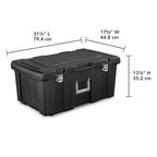 Sterilite Wheeled Footlocker, Lockable Plastic Utility Storage Container, Black - size: 1 Pack