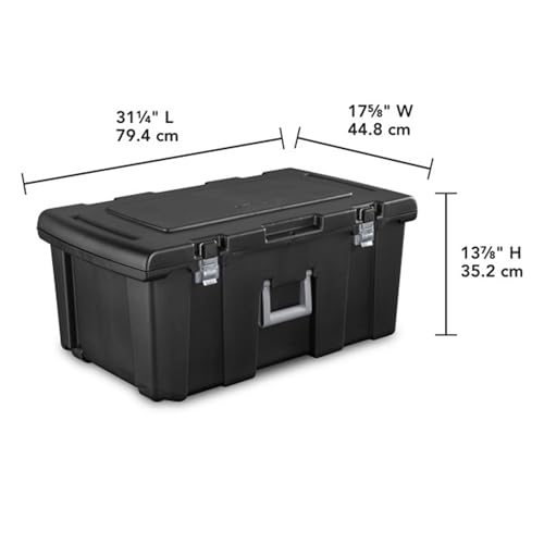 Sterilite 4-Pack Footlocker, Lockable Plastic Utility Storage Container Box, Black - Heavy-Duty Organizing Containers for Home, Garage, Office, and Basement - size: 4 Pack