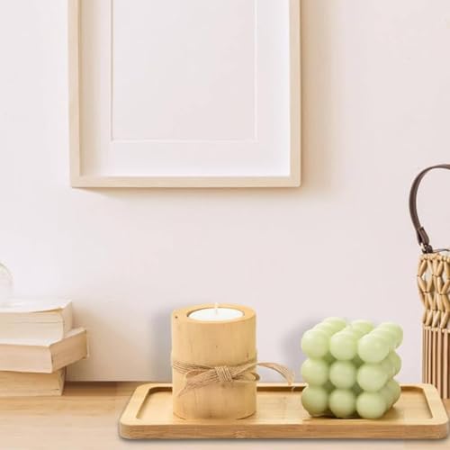 Bamboo Soap Dispenser Tray, Bathroom & Kitchen Sink Tray - Square, Ideal for Jewelry & Cosmetics - Bathtub Organizer - style: square
