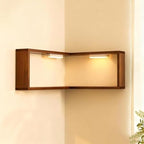 Smart Corner Shelves that Light up Your Space, Set of 3 Corner Floating Storage Shelves,Wooden Wall-Mounted Corner Shelf Display Rack, Space-Saving (Set of 3(Includes LED Lights*6)) - size: Set of 3(Includes LED lights*6)
