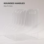 5 Vertical Compartments File Holder, Clear Acrylic Desk Organizer and Storage Bins Holding for Magazines, Binders, Notebooks, Envelopes, Multi-purpose Document Organizer for Home Office - size: A4, 5 Sections