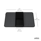 Umbra Udry Dish Rack and Microfiber Drying Mat – Space-Saving Design Folds Up for Easy Storage, Basic Rack, Black - color: Black, style: Basic Rack