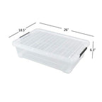 3-Pack Plastic Under Bed Storage Box Container, 40 Quart Clear Stackable Storage Box Wheeled Latching Box - size: 40 Quart