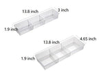 Chris.W Desk Drawer Organizer Tray with Adjustable Dividers, Multi-Drawers for Makeups, Utensil, Pens, Flatware and Junks - Set of 4 (2 Large + 2 Small),13.8 Inch Length - size: Large(2L + 2S)