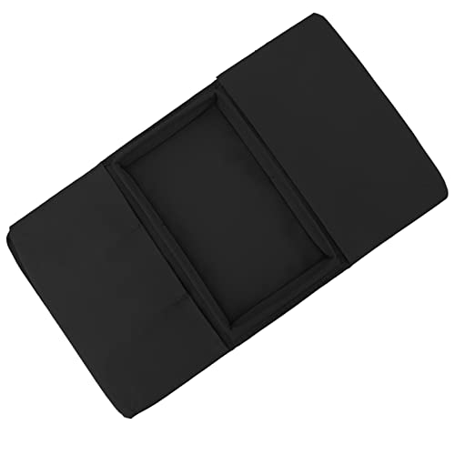 Tiiyee Sofa Armrest Organizer, Couch Side Pockets Chair Armrests Folding Arm Tray Hanging Bed Bag Bedside Storage Holder for Recliner Mattresses Remotes Phone Glasses Magazines with Slots(Black) - color: Black