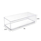 Isaac Jacobs Clear Acrylic Rectangular Stackable Storage Organizer, (9"L x 3.5"W x 2.5"H) Drawer Tray without Lid, Open-Top Organizer, Multi-Functional, Bathroom, Kitchen, Home, Office, Desk, Drawers