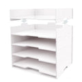SONGWAY 5-Tier Stackable Paper Tray - File Organizer for Desk, Paper Sorter, Desktop Letter Trays, Workspace Desk Organizer Trays for Home Office School