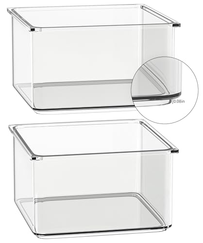 Hudgan 24 Pcs Small Drawer Organizer BinsSet, Stackable Drawer Divider Trays for Makeup Vanity, Bathroom, Office Desk, Straight Sides Tray Perfect for Craft Supplies, Cosmetics