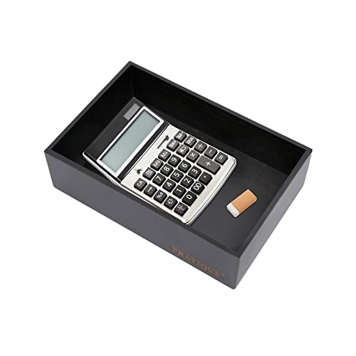 PRATIQUE Bamboo Drawer Organizer - Kitchen Utensil Organizer Silverware Tray Cutlery Holder，Office Desk Supplies and Accessories,8.9 * 5.9 * 2.6inch,Black - color: Black, size: 8.9*5.9*2.6 inch