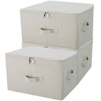 iwill CREATE PRO 3-Pack Beige Folding Storage Boxes with Zip Lid | Collapsible & Stackable Rigid Organizer Bins for Clothes, Blankets, Books - color: Beige, 3pcs